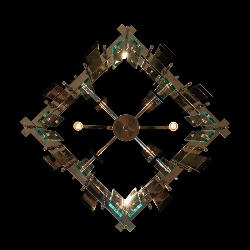 Large Italian Chandelier From The 70s-photo-4
