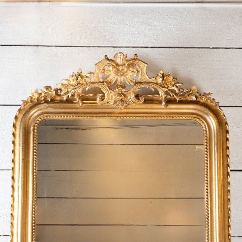 Miroir Louis Philippe De Style Régence H. 155 Cm - L. 94 Cm-photo-2