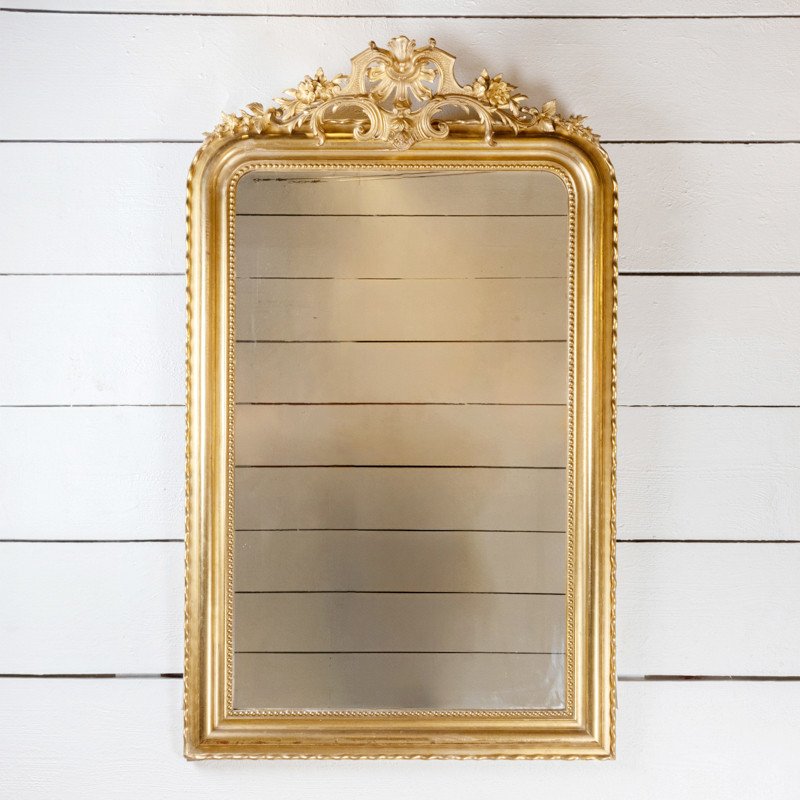 Miroir Louis Philippe De Style Régence H. 155 Cm - L. 94 Cm