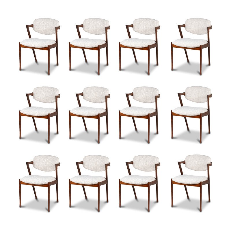 12 Chaises Scandinaves En Palissandre 1960