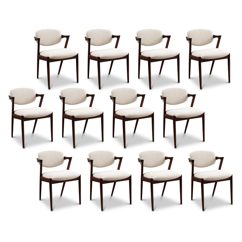 1960 Set Of 12 Scandinavian Teak Chairs