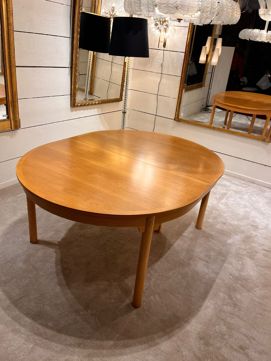Très grande Table scandinave de 4 mètres en chêne clair 1960-photo-4