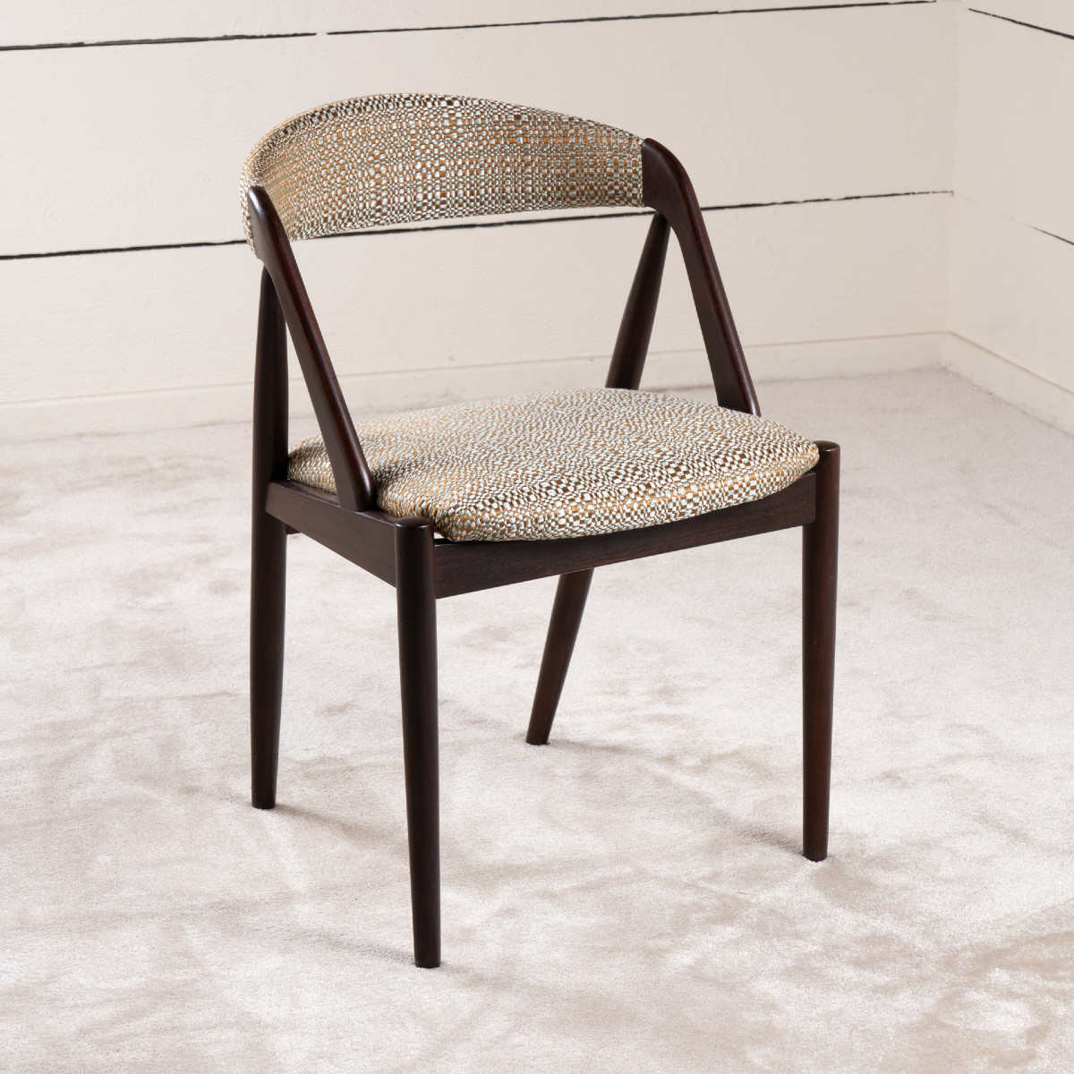 Set Of 4 Kai Kristiansen Dark Teak Chairs-photo-3