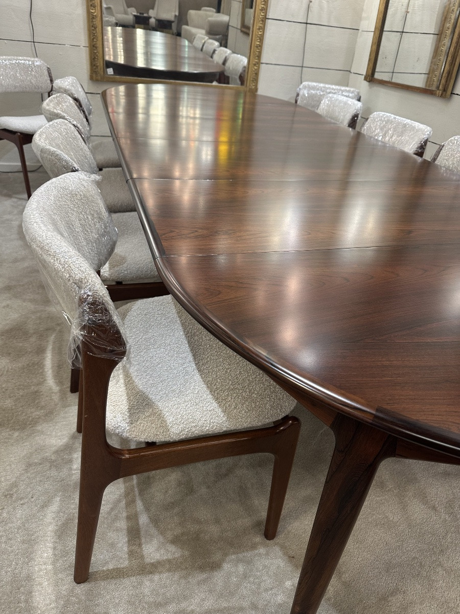 Table scandinave en palissandre pour 12 personnes-photo-2