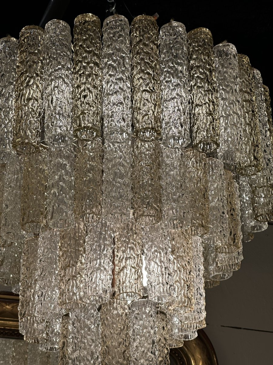 Cascading Chandelier In Two-tone Murano Glass, 1970-photo-2