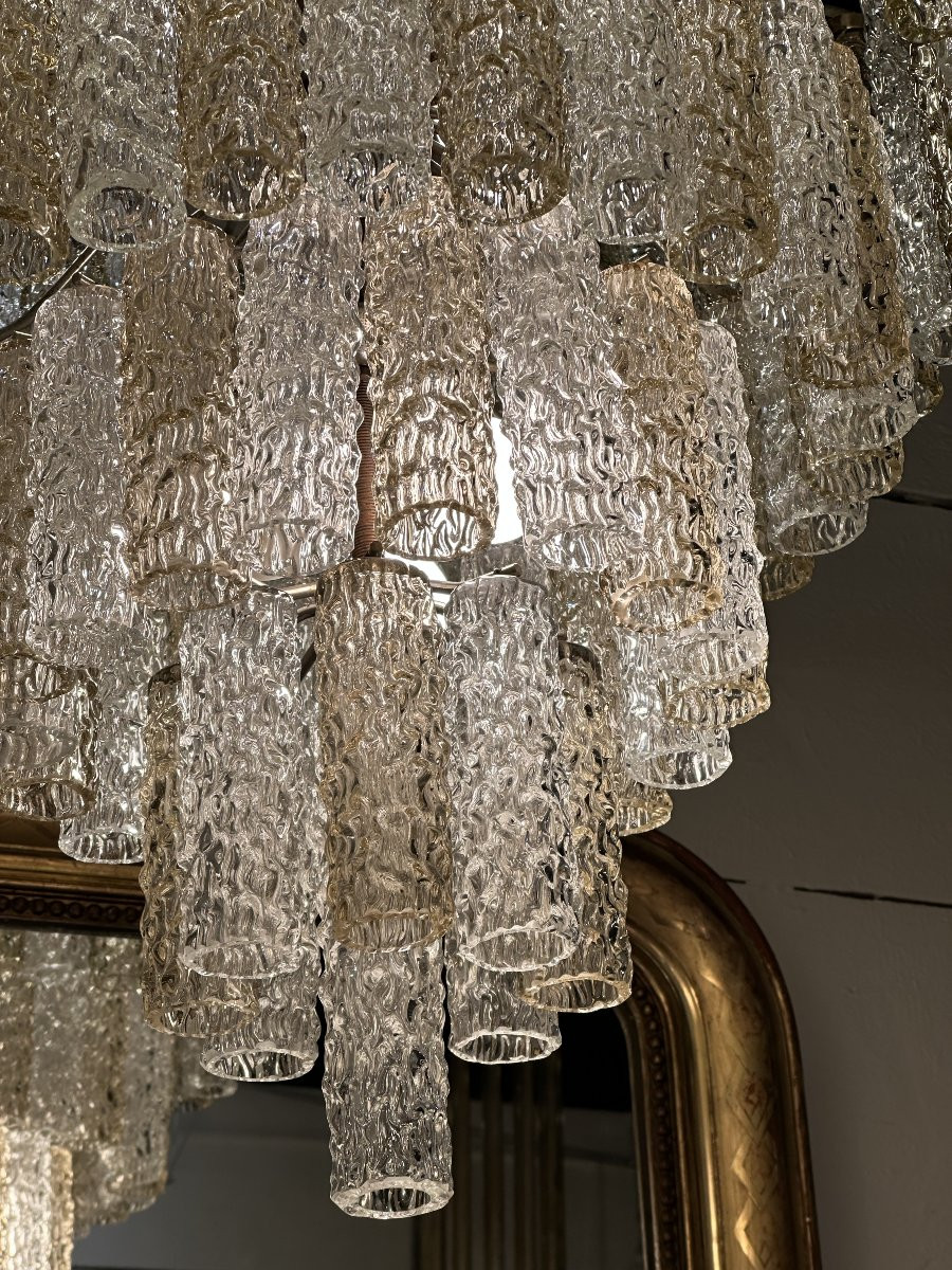 Cascading Chandelier In Two-tone Murano Glass, 1970-photo-4
