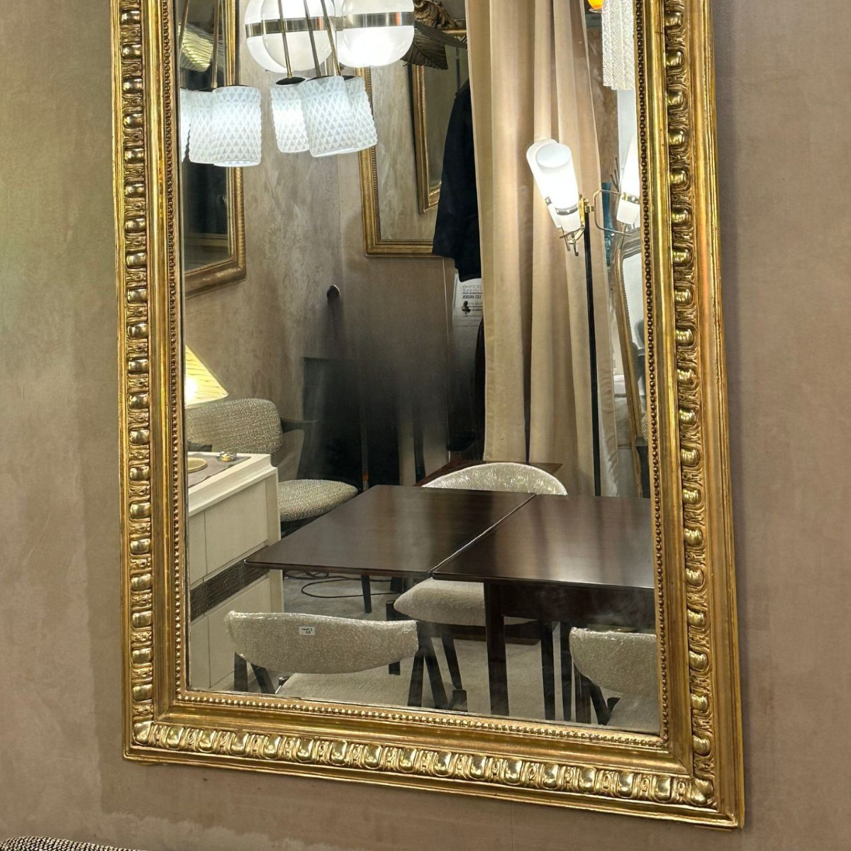 Elégant miroir français en bois doré du XIXème-photo-3