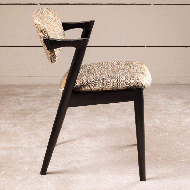 1960 Set Of 8 Scandinavian Black Oak Chairs-photo-4