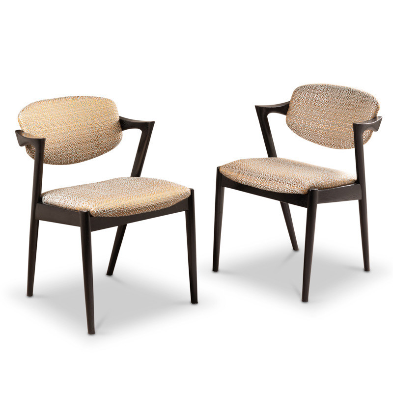 1960 Set Of 8 Scandinavian Black Oak Chairs