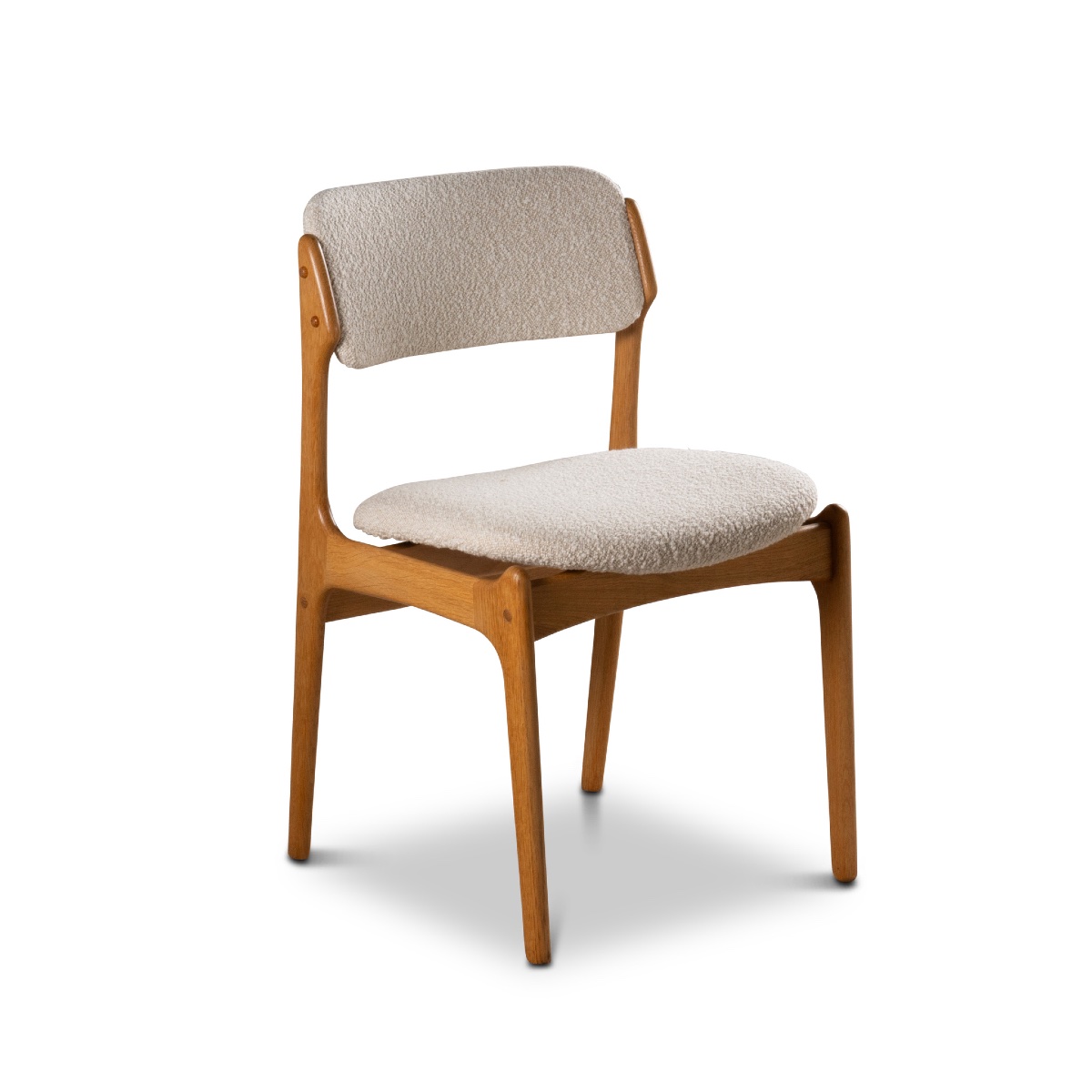 Beautiful Set Of 6 Scandinavian Chairs In Light Oak, 1960-photo-2