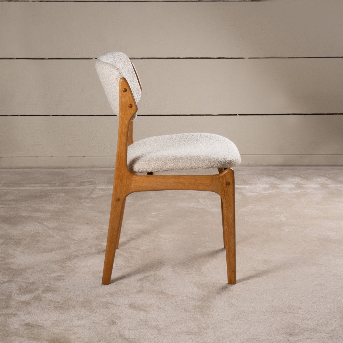 Beautiful Set Of 6 Scandinavian Chairs In Light Oak, 1960-photo-2
