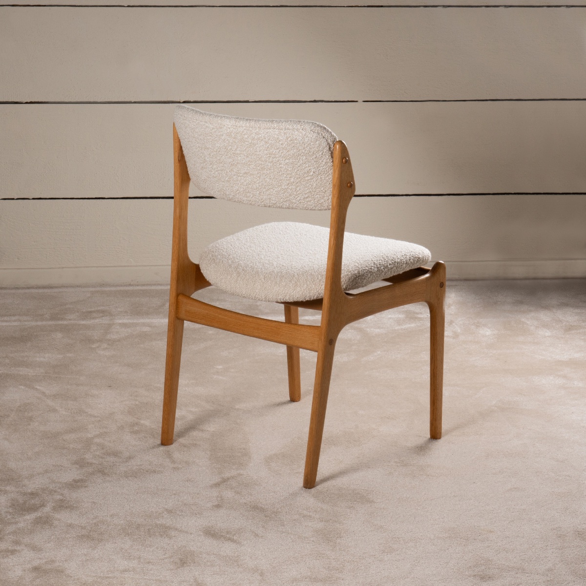 Beautiful Set Of 6 Scandinavian Chairs In Light Oak, 1960-photo-4