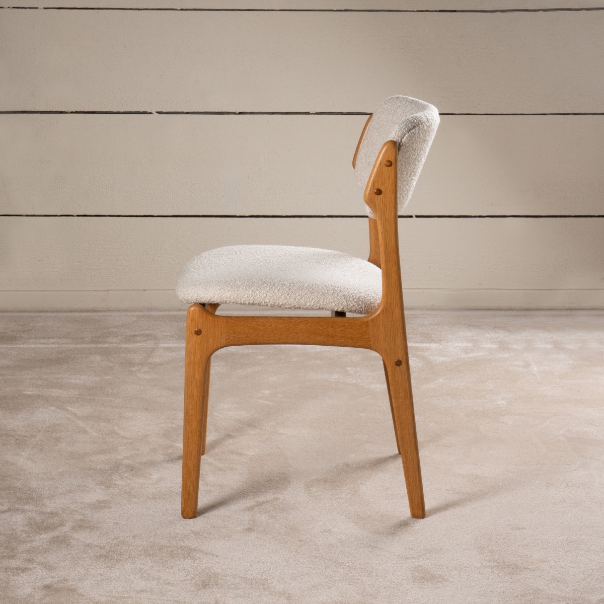 Beautiful Set Of 6 Scandinavian Chairs In Light Oak, 1960-photo-5