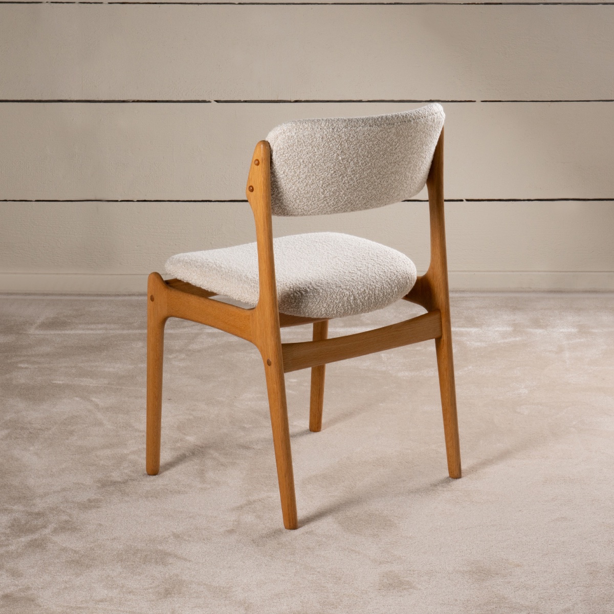 Beautiful Set Of 6 Scandinavian Chairs In Light Oak, 1960-photo-6