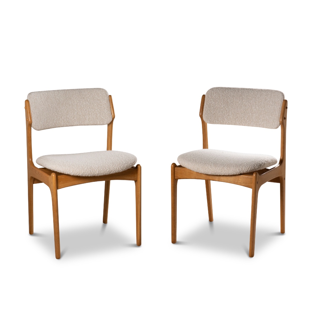 Beautiful Set Of 6 Scandinavian Chairs In Light Oak, 1960