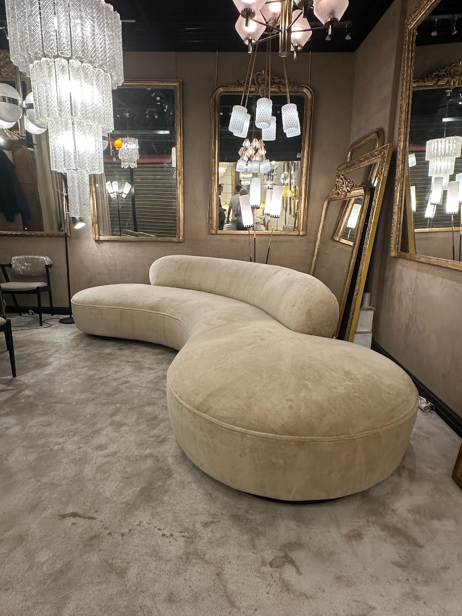 Large "serpentine" Sofa Designed By Vladimir Kagan-photo-3