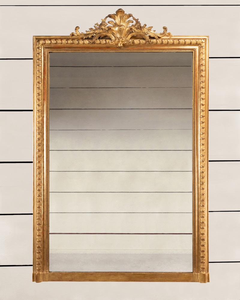 Elegant miroir de cheminée en bois doré et sculpté - Napoléon III-photo-2