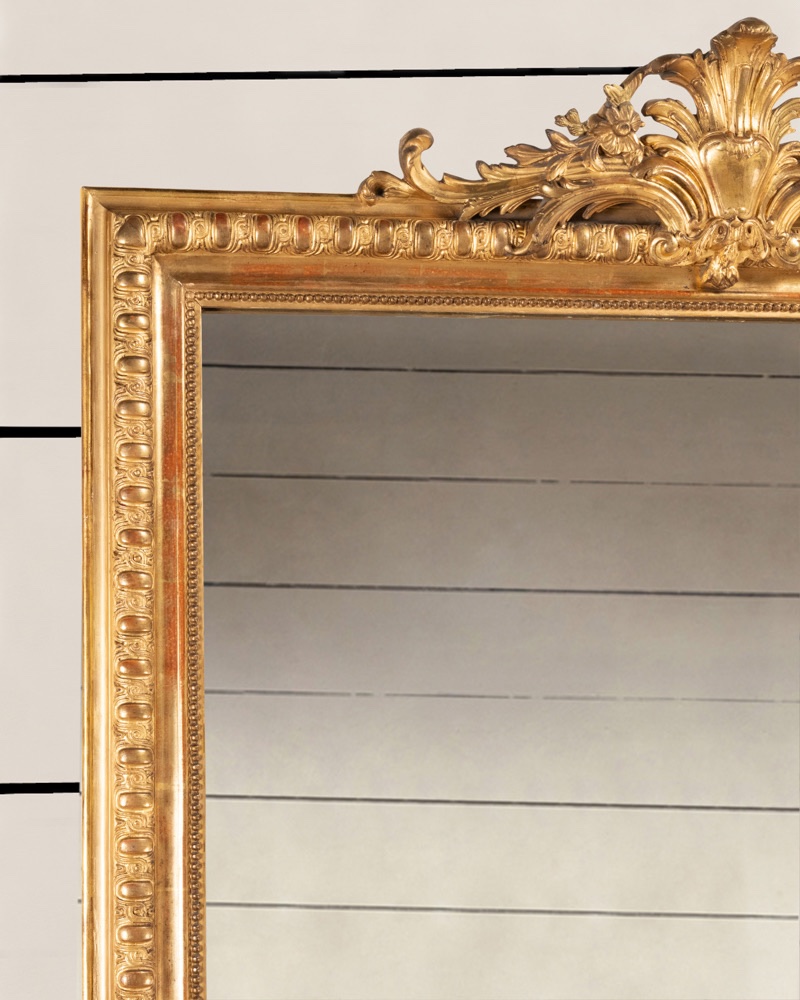 Elegant miroir de cheminée en bois doré et sculpté - Napoléon III-photo-4