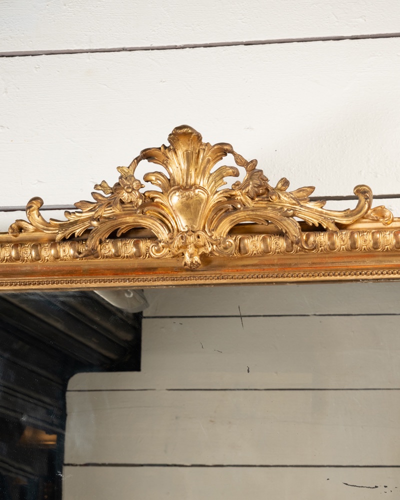 Elegant miroir de cheminée en bois doré et sculpté - Napoléon III-photo-4