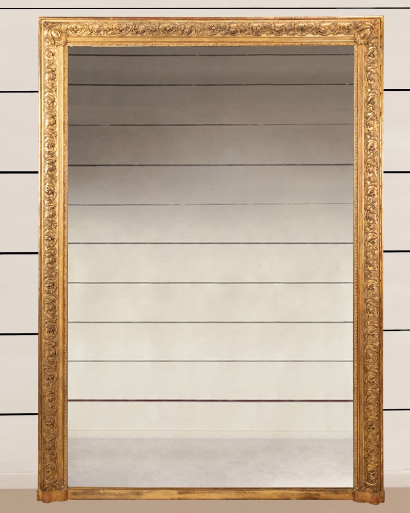 Very Large Mirror, With A Gilded Wooden Mantelpiece - Napoleon III-photo-2