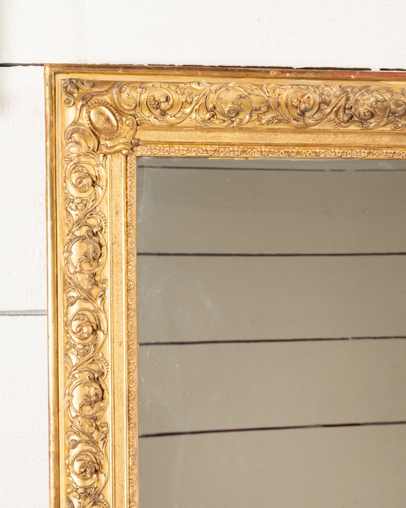Very Large Mirror, With A Gilded Wooden Mantelpiece - Napoleon III-photo-3