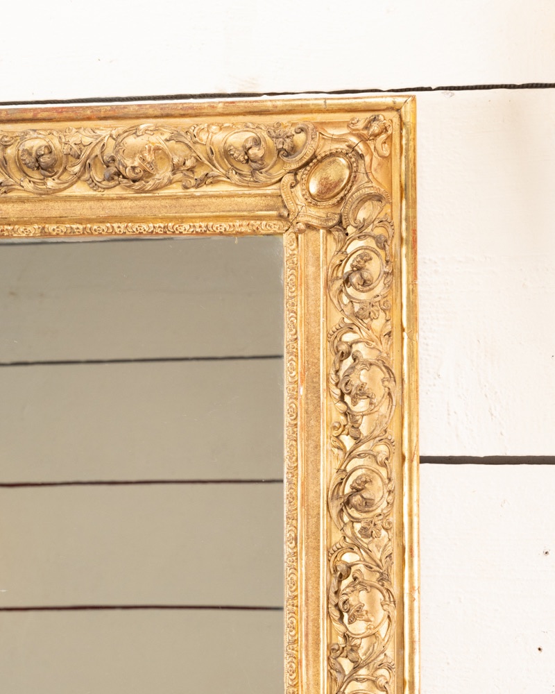 Very Large Mirror, With A Gilded Wooden Mantelpiece - Napoleon III-photo-1