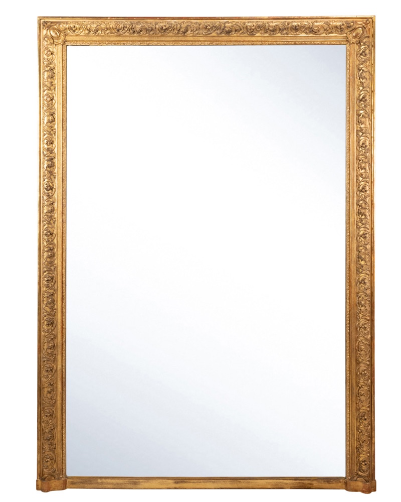Very Large Mirror, With A Gilded Wooden Mantelpiece - Napoleon III