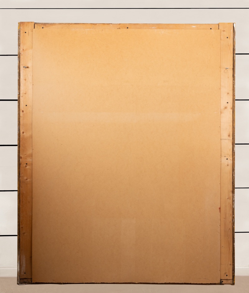 Très large miroir de cheminée en bois doré -photo-5