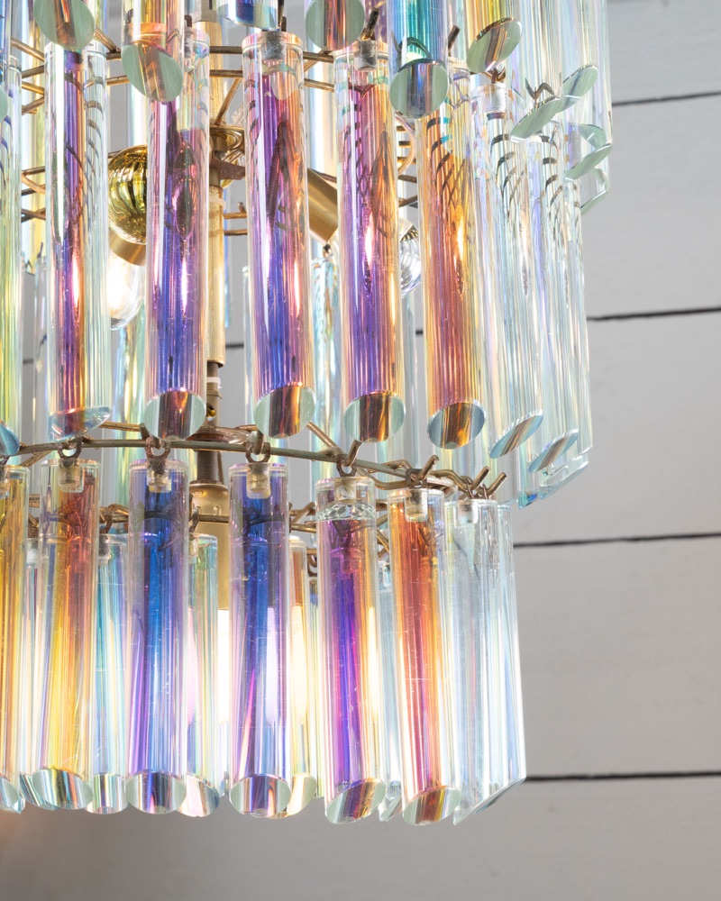 Lustre couleurs arc-en-ciel, verre de Murano - Italie XXe-photo-2