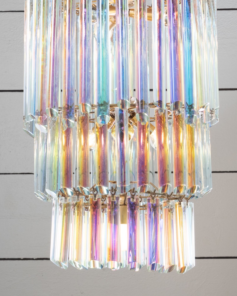 Lustre couleurs arc-en-ciel, verre de Murano - Italie XXe-photo-3