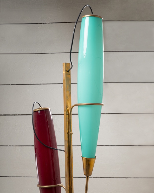 Large Blue And Red Italian Floor Lamp - 1970-photo-3