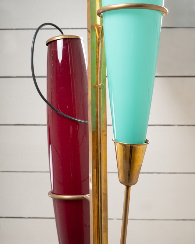 Large Blue And Red Italian Floor Lamp - 1970-photo-4