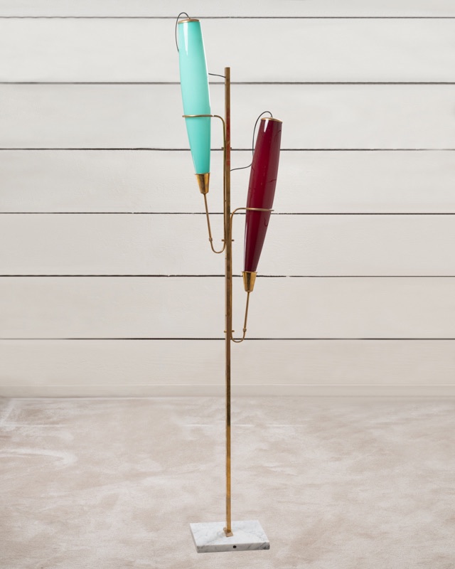 Large Blue And Red Italian Floor Lamp - 1970-photo-1