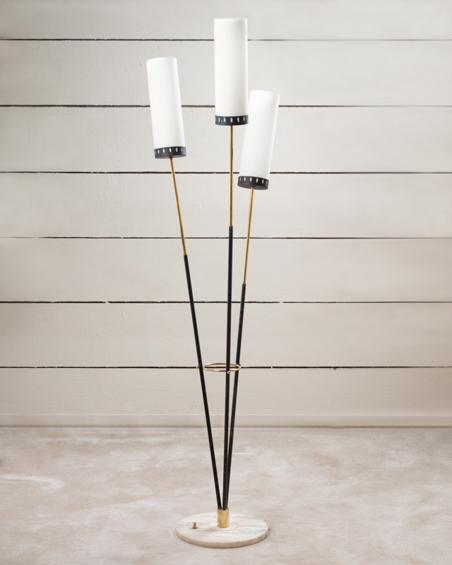 Lampadaire italien, 3 branches, 1970