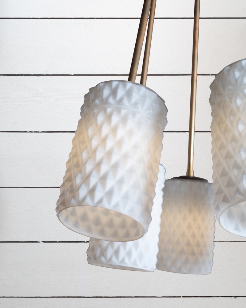 6-arm Chandelier, Murano Glass - Italy, 1970-photo-2
