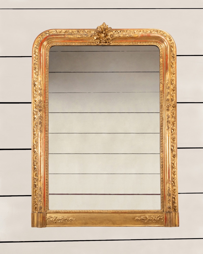 Petit miroir Louis Philippe en bois doré - XIXe-photo-2