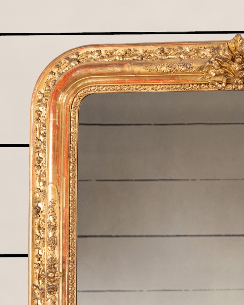 Petit miroir Louis Philippe en bois doré - XIXe-photo-3