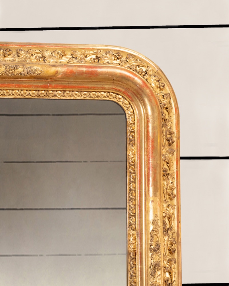 Petit miroir Louis Philippe en bois doré - XIXe-photo-1