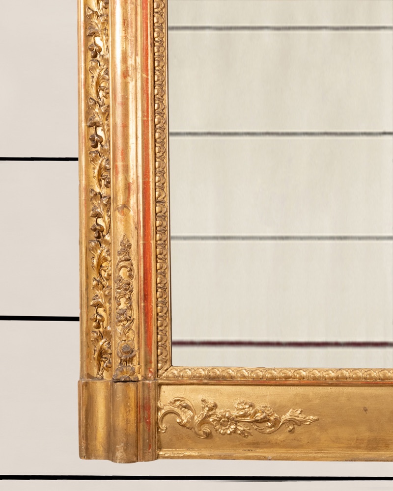 Petit miroir Louis Philippe en bois doré - XIXe-photo-2