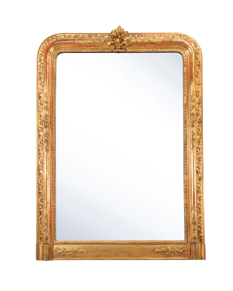 Petit miroir Louis Philippe en bois doré - XIXe