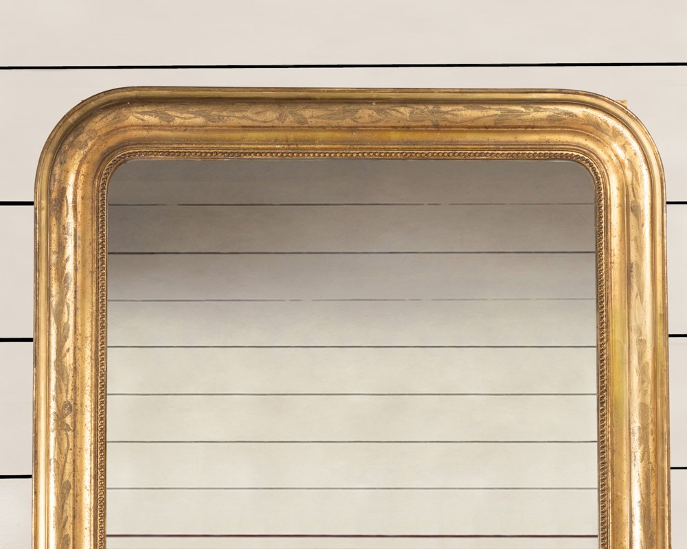 Louis Philippe Mirror, Gilded Wood, H. 160,  95 Inches W. 94 Cm 37 Inches-photo-4