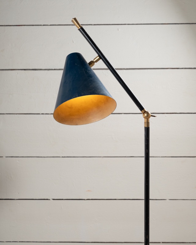Lampadaire de Stilnovo en laiton doré, italien, années 70-photo-2