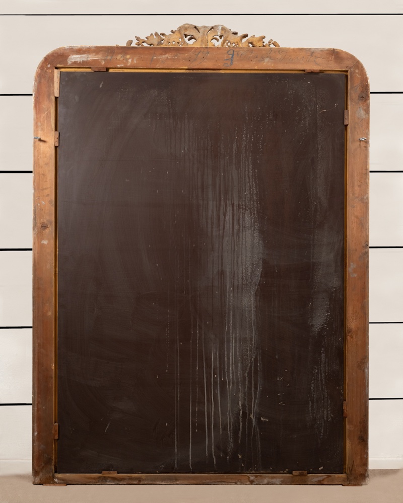miroir de cheminée en bois doré et sculpté décor à godrons, Louis Philippe, H.162 L.115-photo-5