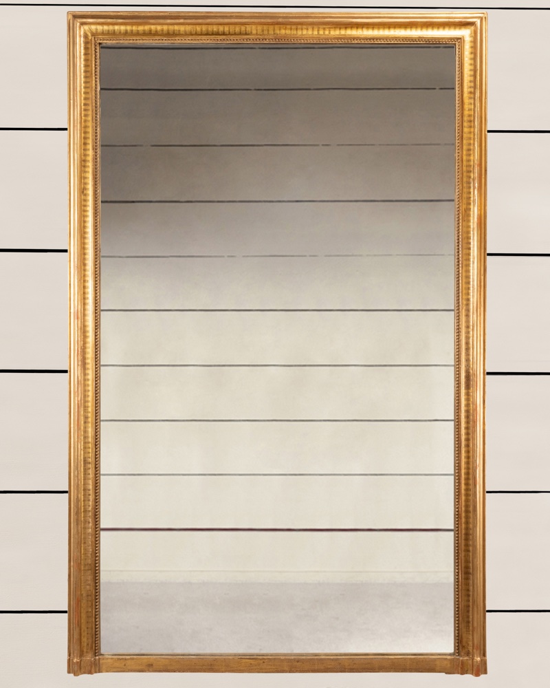 Miroir Napoléon III en bois doré et sculpté, H.170 L.110-photo-2