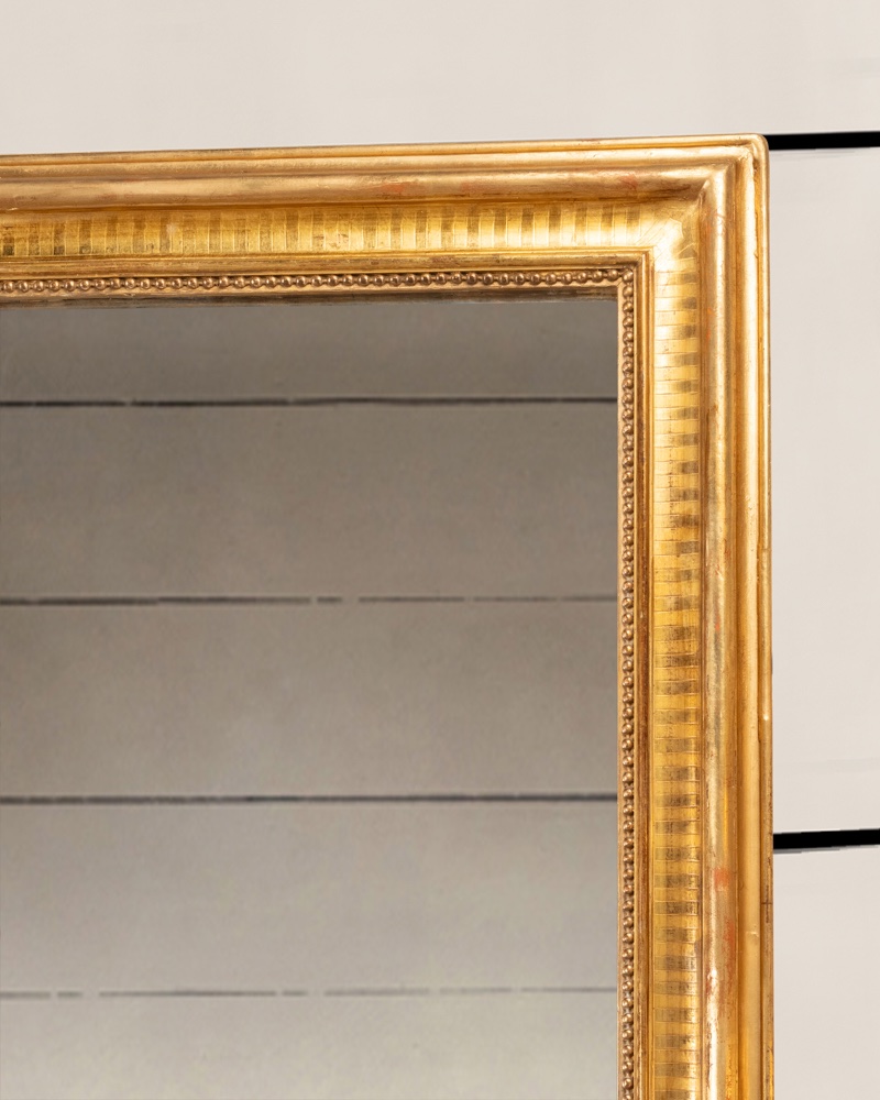 Miroir Napoléon III en bois doré et sculpté, H.170 L.110-photo-4