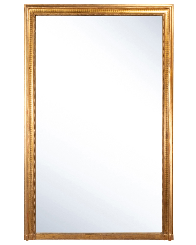 Miroir Napoléon III en bois doré et sculpté, H.170 L.110
