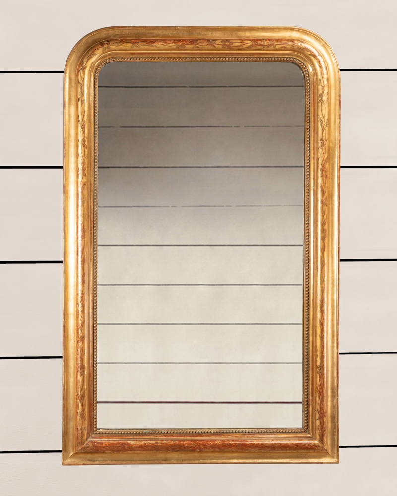 Louis Philippe Mirror With Floral Motifs, H.141 L.87-photo-2