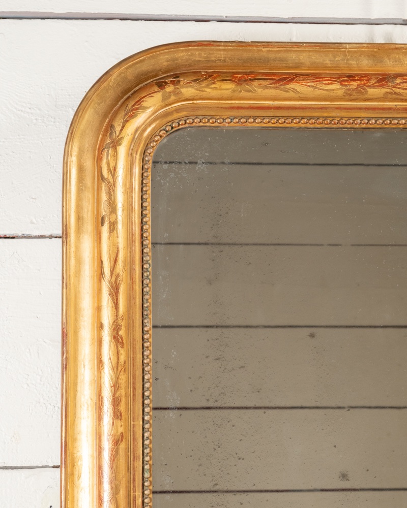 Louis Philippe Mirror With Floral Motifs, H.141 L.87-photo-3