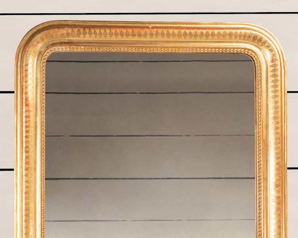 Louis Philippe Mirror With Geometric Patterns, H.152 L.95-photo-2