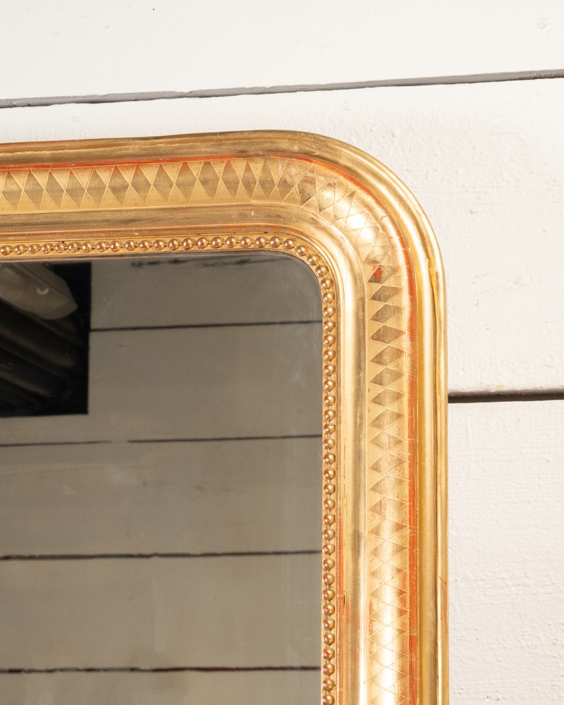 Louis Philippe Mirror With Geometric Patterns, H.152 L.95-photo-1